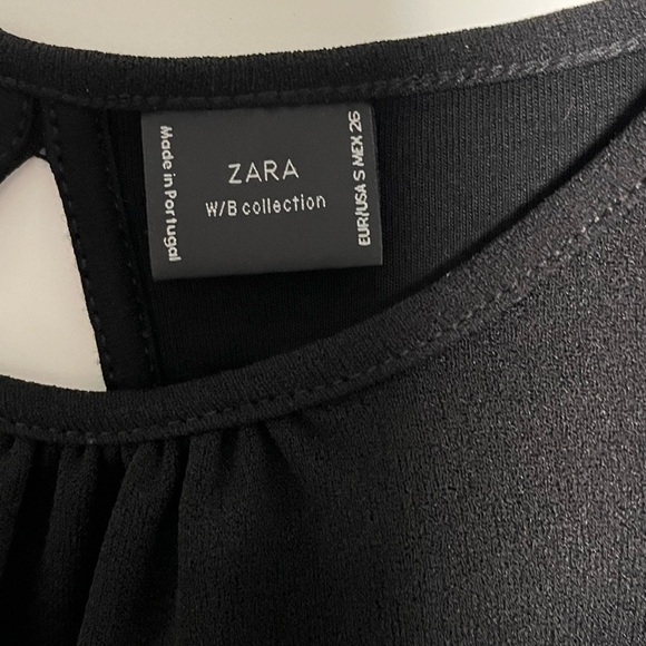 Zara black dress open back bodycon sz XS - Picture 4 of 4